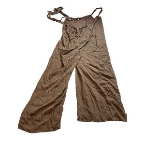 Final Touch Womens Brown Maxi Dress Size M Sleeveless Tie Strap Flowy